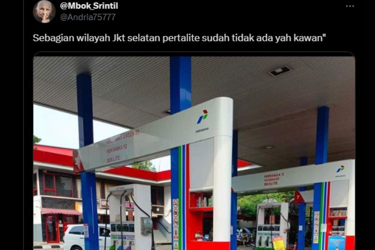 Keterangan Gambar: Tangkapan layar yang menyebutkan sebagian SPBU di Jakarta Selatan sudah tidak menjual BBM jenis Pertalite.